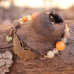 [5/$25] Vintage Dream Orange Butterfly Bracelet